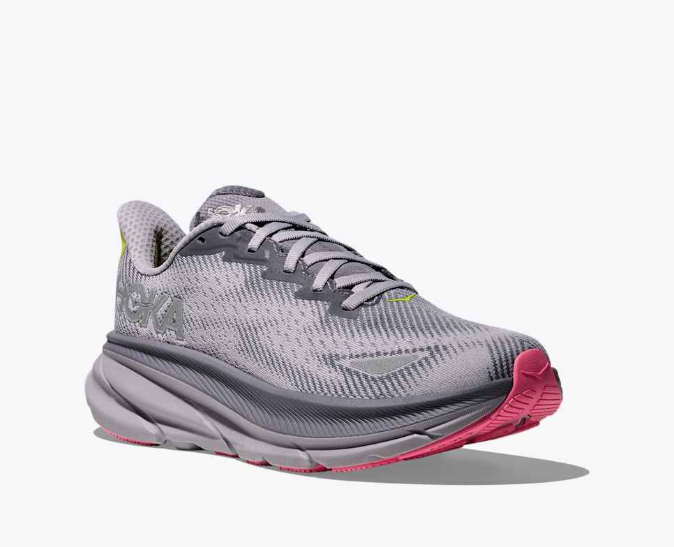 Hoka Clifton 9 GORE-TEX Women's Running Shoes Grey skies /Foggy Grey