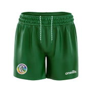 Green shorts with a logo and 'oneills' branding on a light gray background