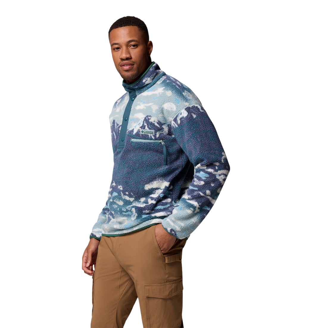 Columbia Men's Helvetia™ II Printed Half Snap Fleece Crushed Blue
