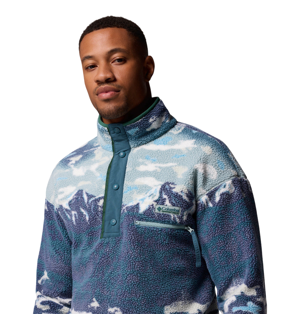 Columbia Men's Helvetia™ II Printed Half Snap Fleece Crushed Blue