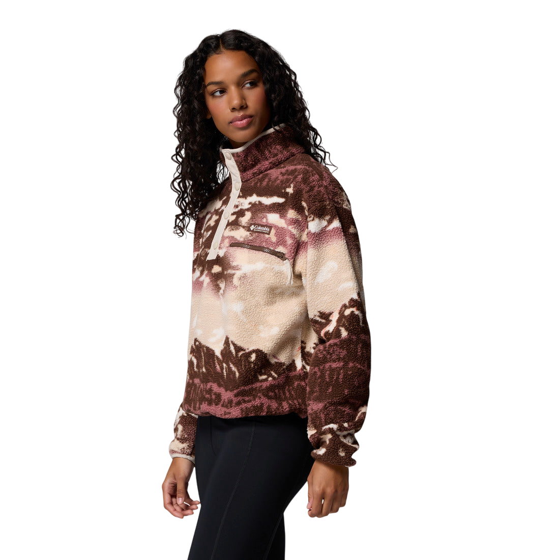 Columbia Women's Helvetia™ II Cropped Half Snap Printed Fleece Tobacco