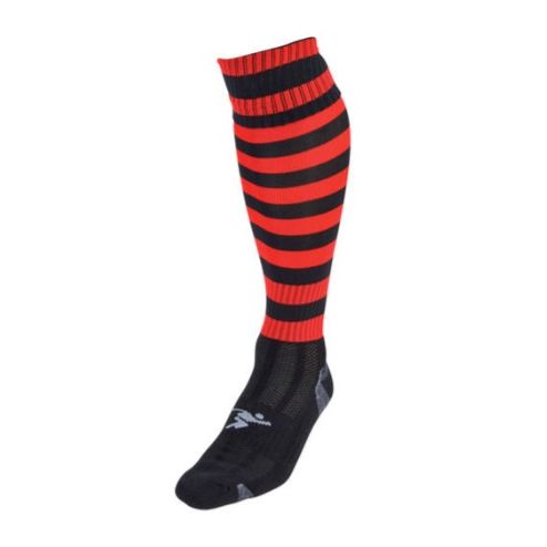 Precision Pro Football Socks Hooped Black Red