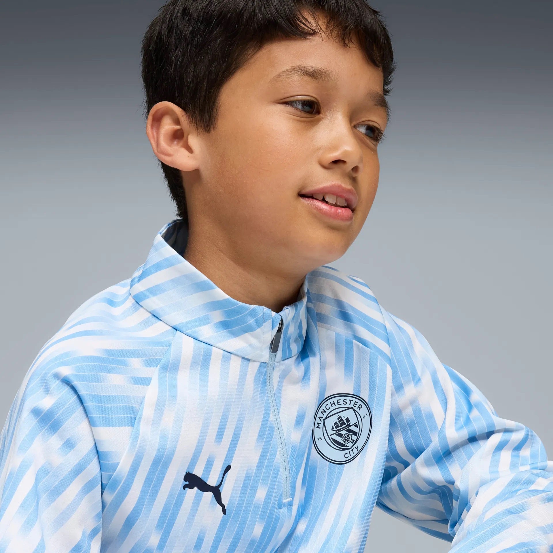Puma Manchester City FC 25/26 Junior 1/4 Zip Blue White