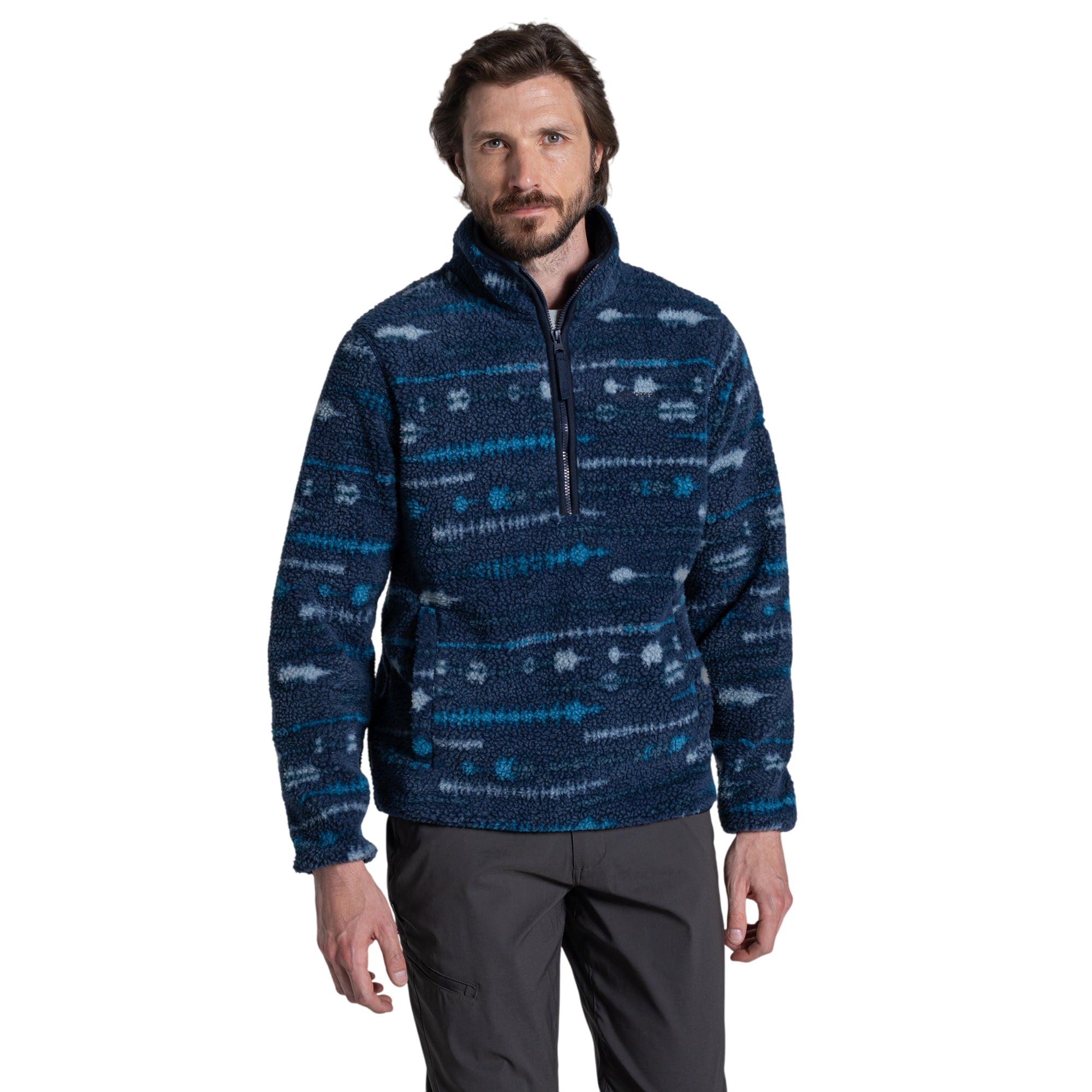 Craghoppers Men's Rawthey Half Zip Fleece | Blue Navy Print