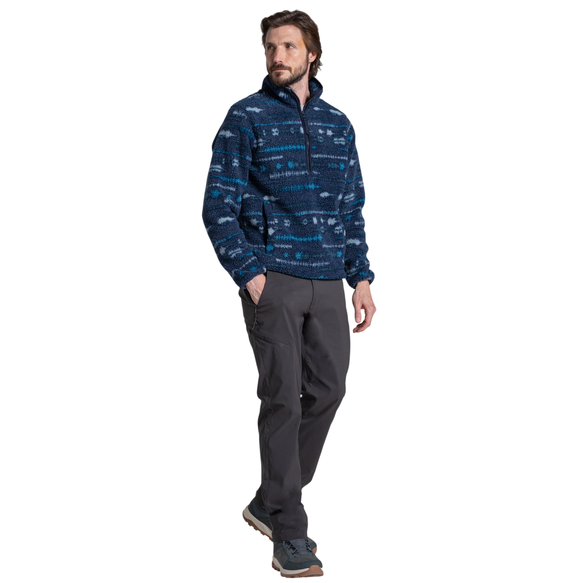 Craghoppers Men's Rawthey Half Zip Fleece | Blue Navy Print