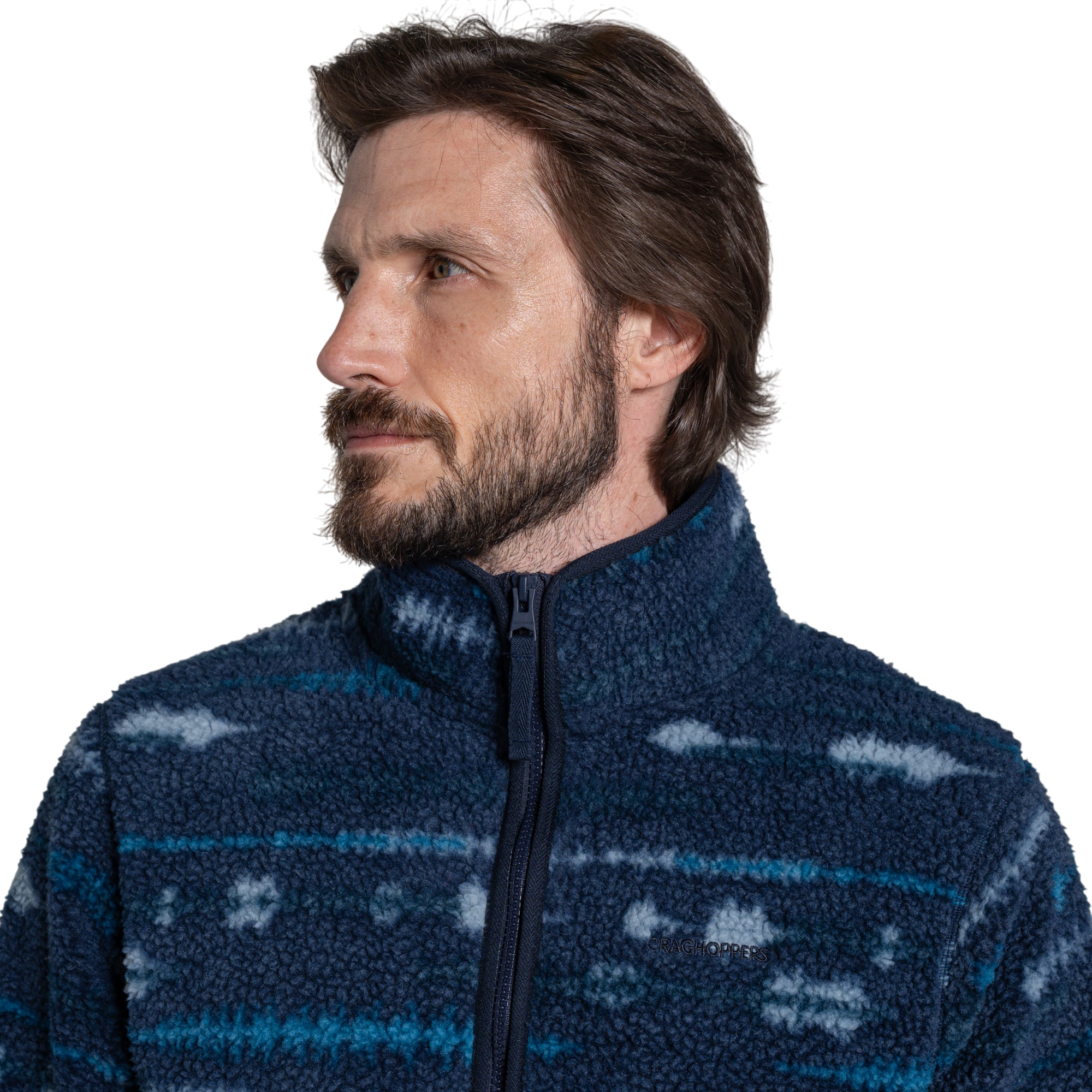 Craghoppers Men's Rawthey Half Zip Fleece | Blue Navy Print