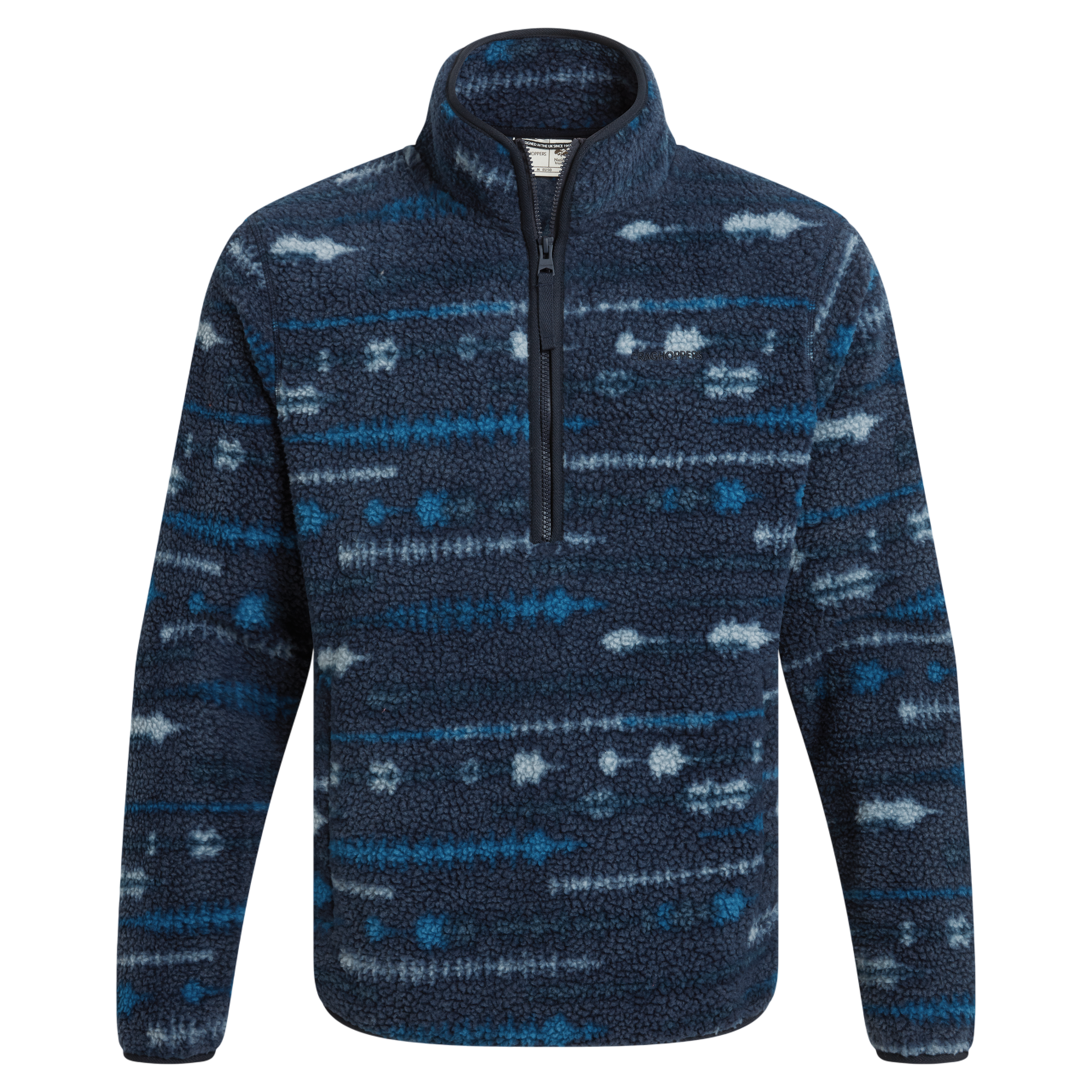 Craghoppers Men's Rawthey Half Zip Fleece | Blue Navy Print
