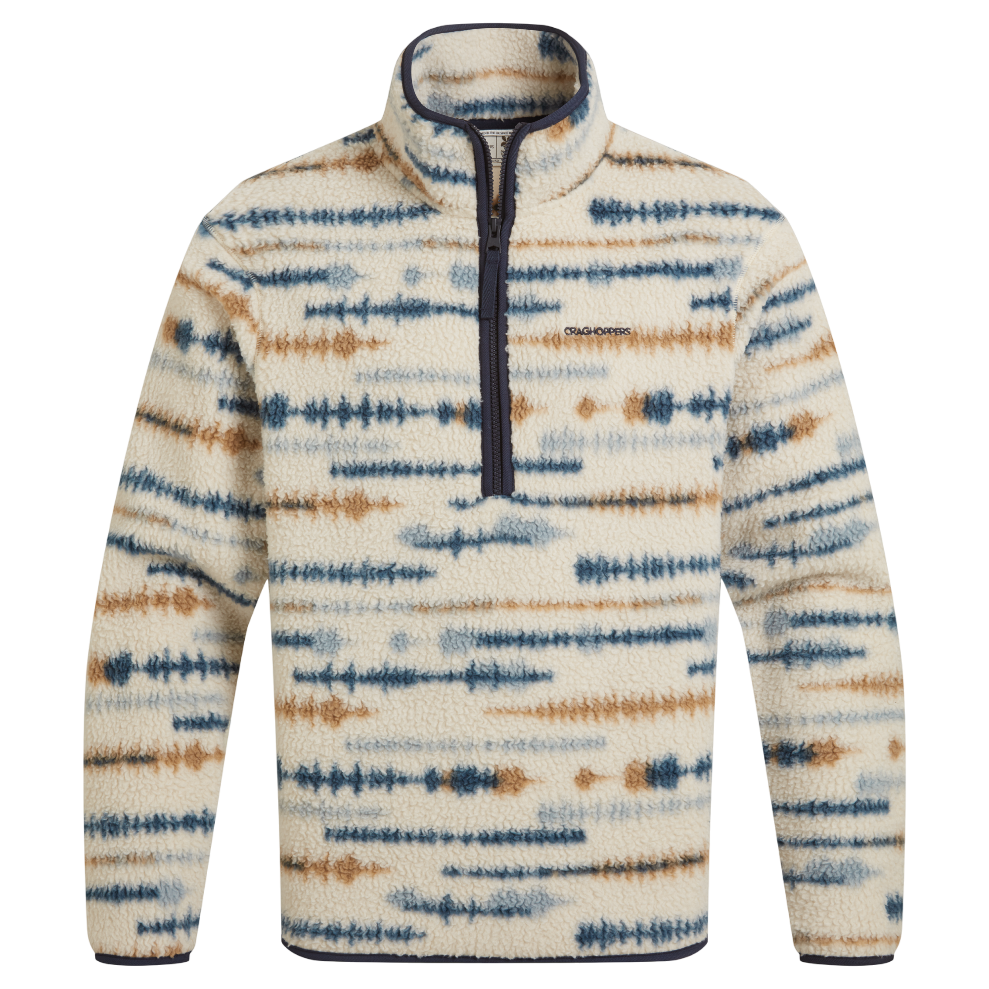 Craghoppers Men's Rawthey Half Zip Fleece | Ecru Print