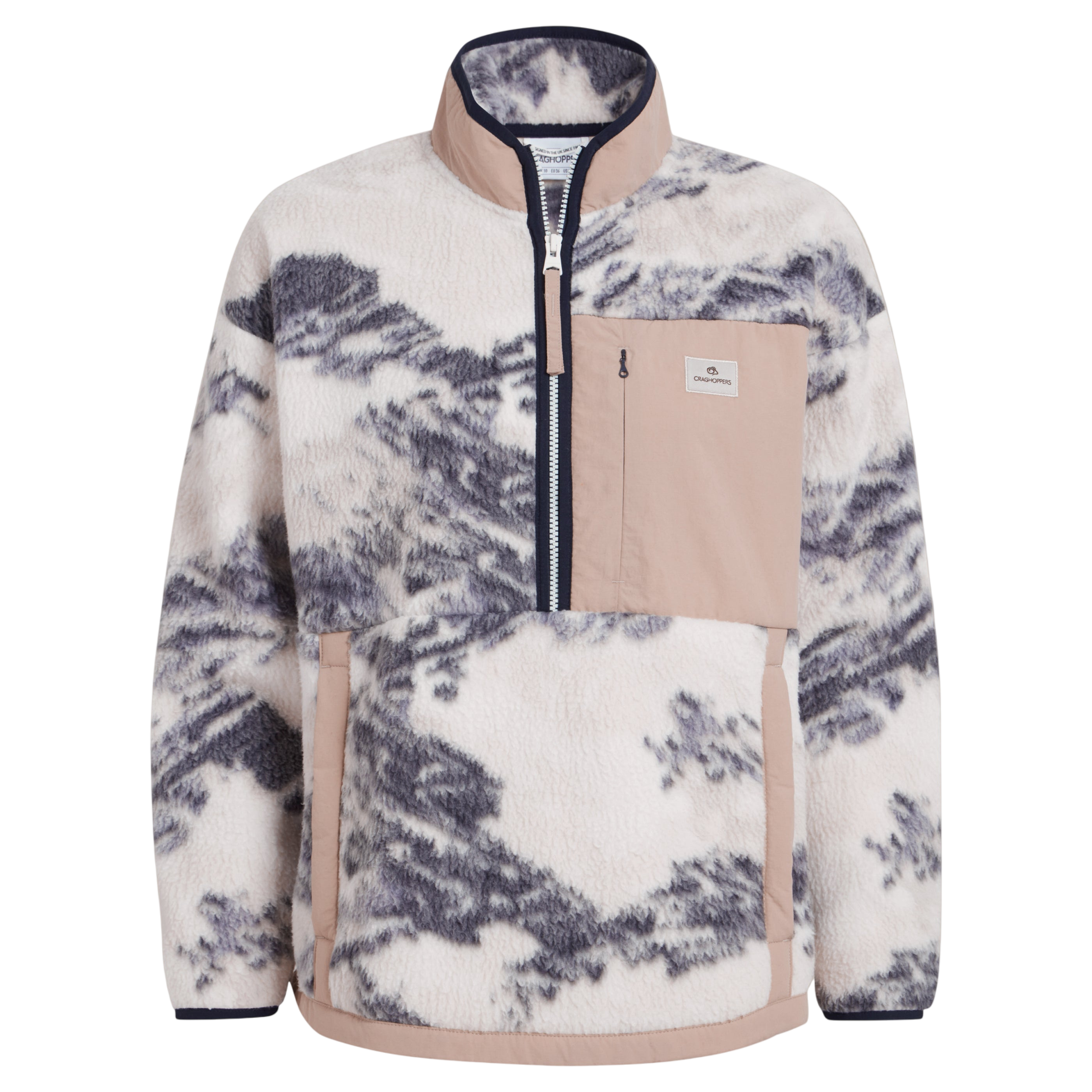 Craghoppers Women's Grange Half Zip Fleece | Ecru Print