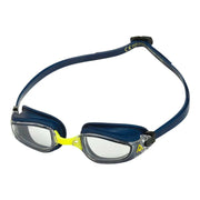 Aqua Sphere Fastlane Swimming Goggles Navy Yellow Clear lens