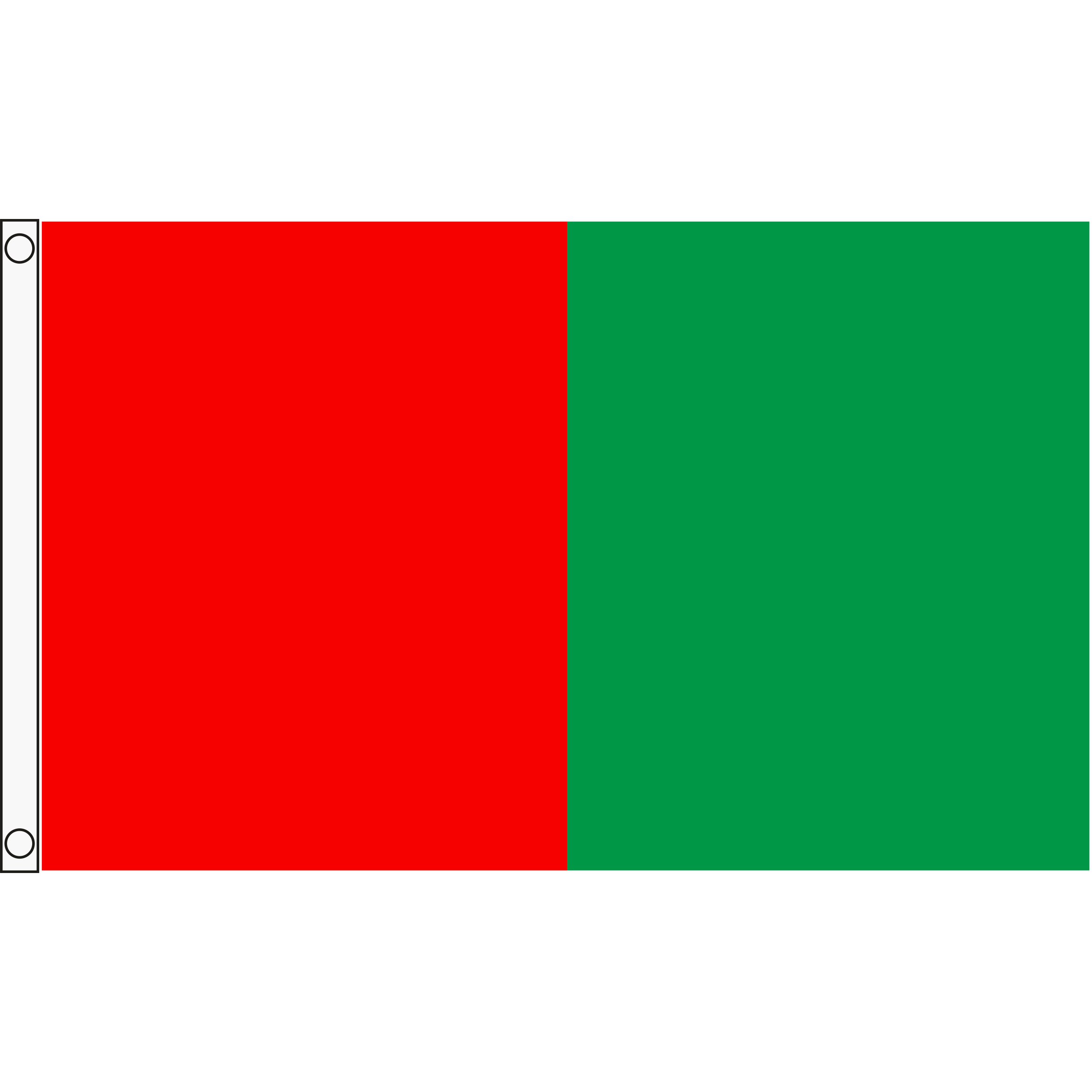 TCF 5x3 Half & Half Flag Red Green