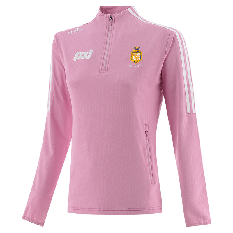 O'Neills Clare GAA Women's Hydra Brushed Half Zip Top Pink