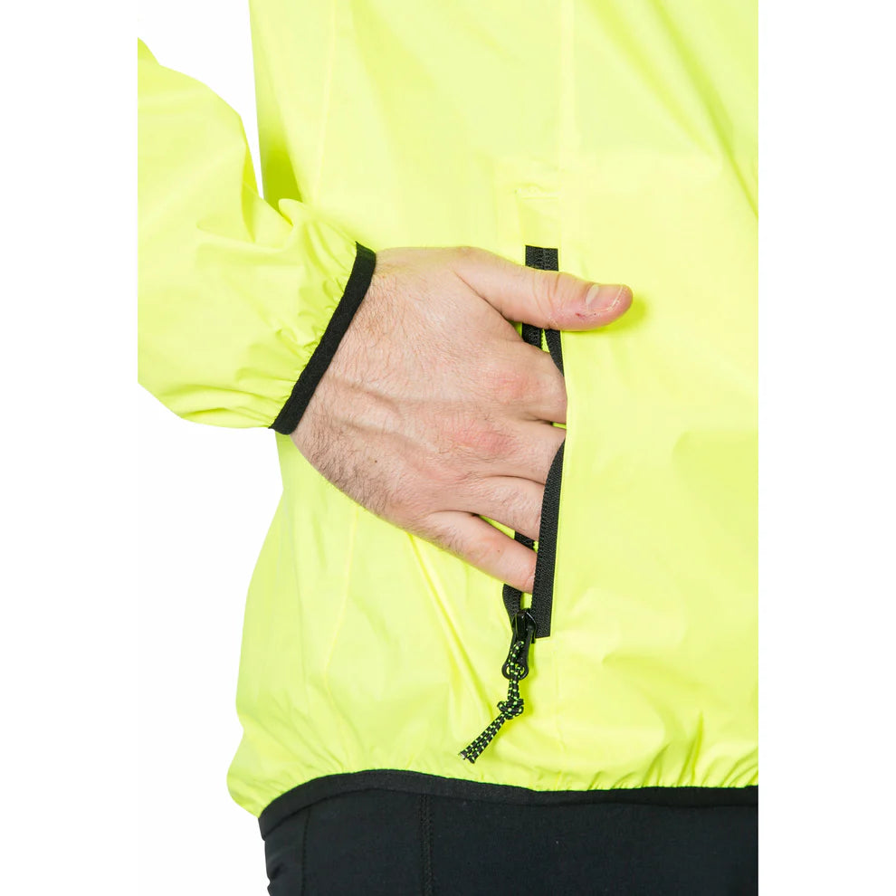 Trespass Men's Retract Hi-Vis Waterproof Packaway Jacket Yellow
