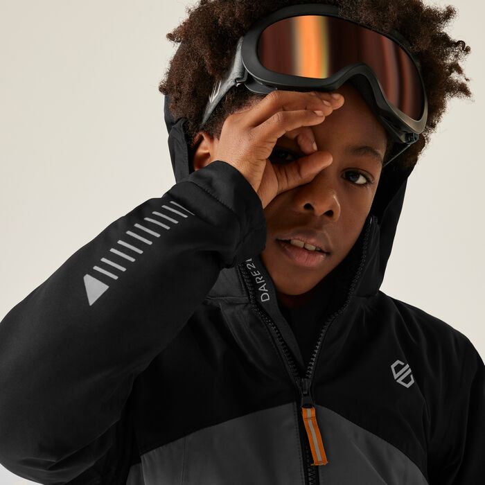 Dare2b Kids' Impose V Ski Jacket Black Grey
