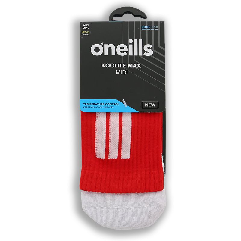 O'Neills Koolite Max Midi Gaelic Sock Red White