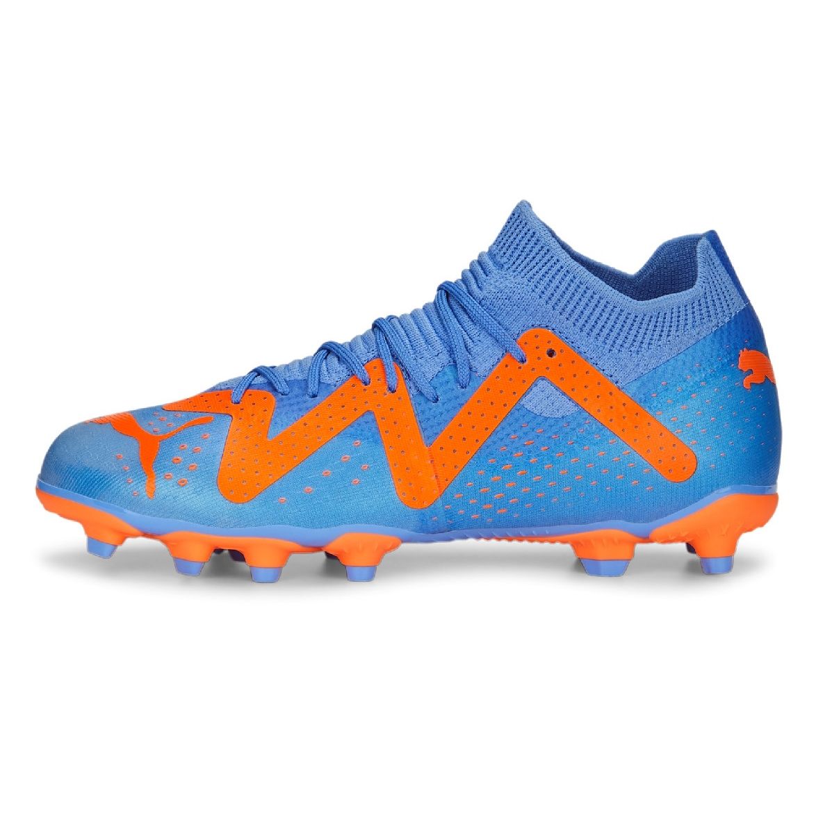 Puma Future Match Firm Ground Junior Football Boots Blue Glimmer Puma White Ultra Orange (Blue Orange)