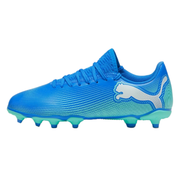 Puma Future 7 Play Firm Ground Junior Football Boots Hyperlink Blue Mint White (Blue Mint)