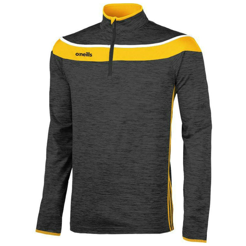 O'Neills Slaney 3 Stripe Half Zip (Melange Black  Amber White)