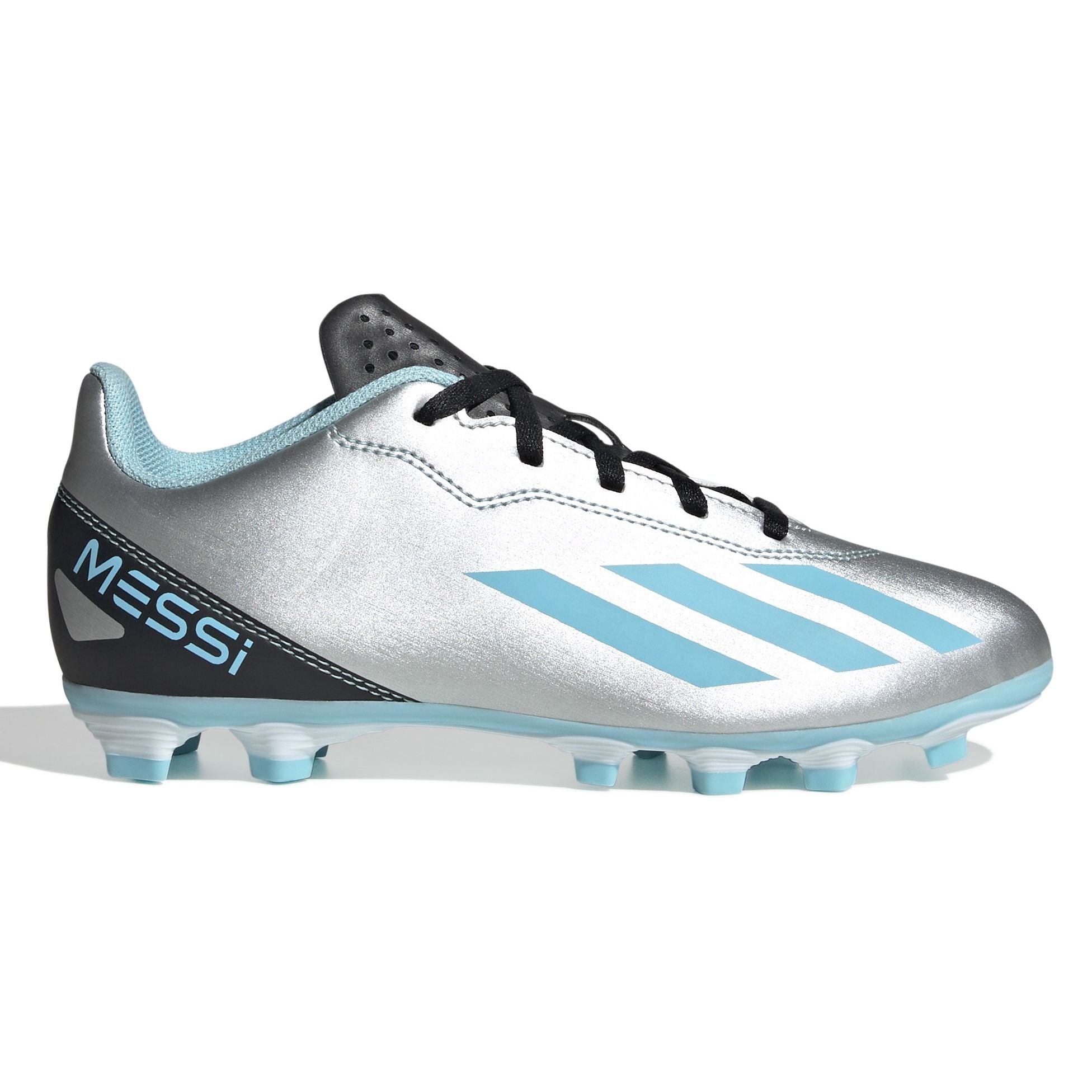 Adidas X Crazyfast Messi.4 Firm Ground Junior Football Boots Silver Blue