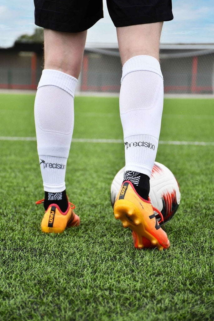 Precision Plain Pro Footless Sleeve Socks White