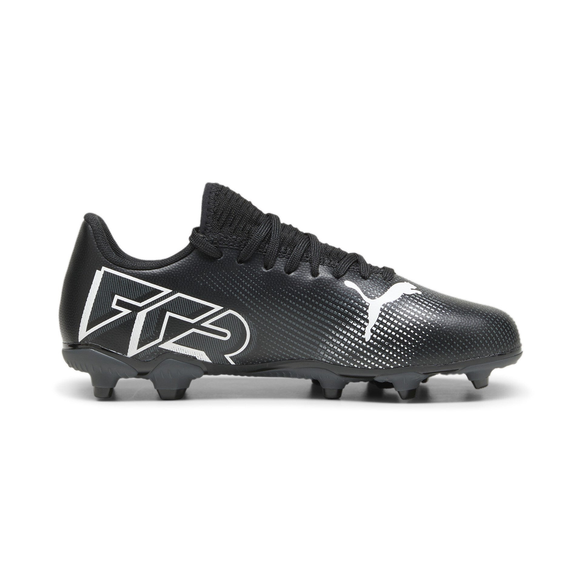 Puma Future 7 Play Firm Ground Junior Football Boots White Black White (Black White)