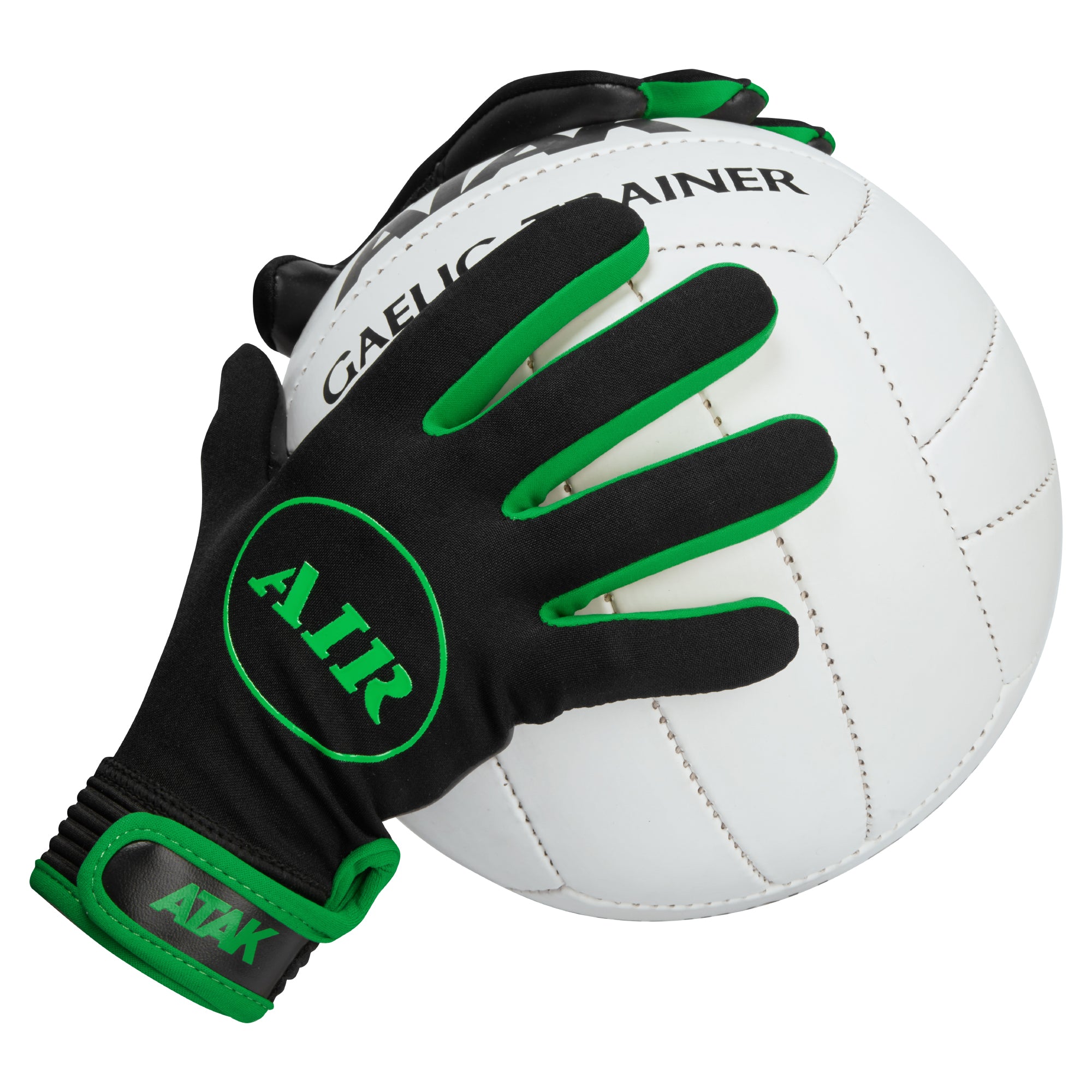 Atak Air Gaelic Football Gloves Black Green