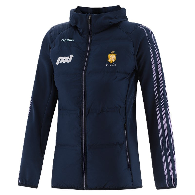 O'Neills Clare GAA Women's Dynamo Padded Jacket Navy Pink