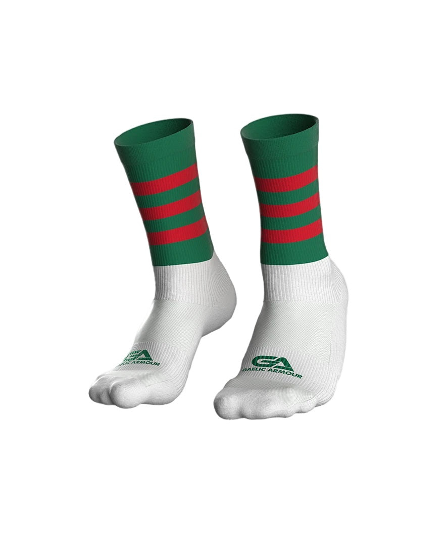 Gaelic Armour Elite Midi Sock (Green Red Hoops)