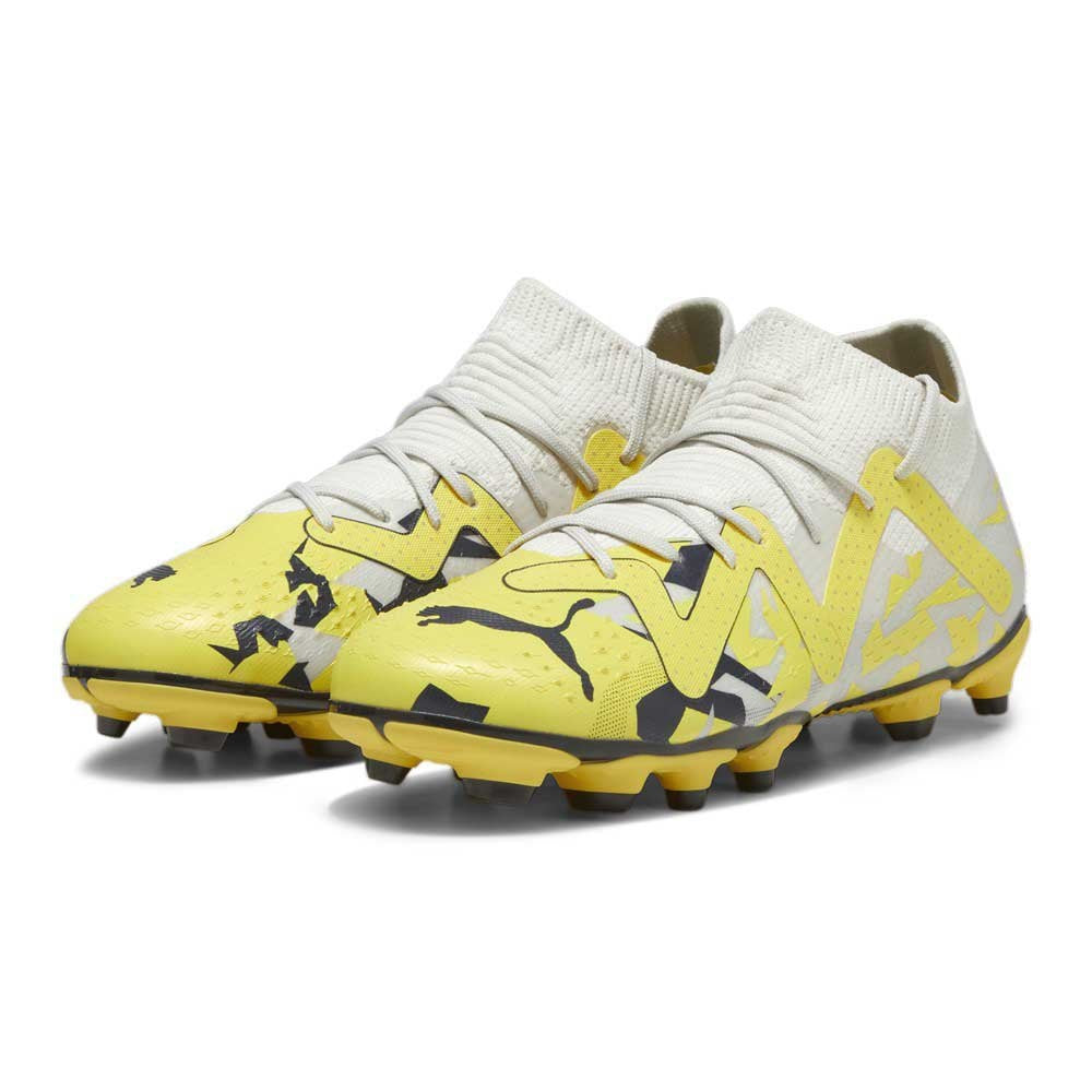 Puma Future Match Firm Ground Junior Football Boots Sedate Gray Asphalt Yellow