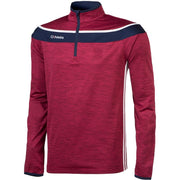 O Neills Slaney 3 Stripe Half Zip (Melange Maroon Navy White)