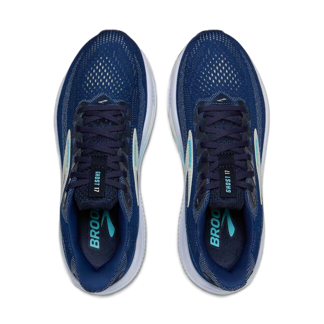 Brooks Ghost 17 Womens Running Shoe Navy Green Turquoise