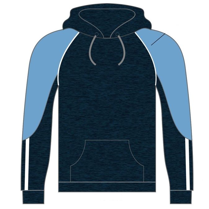 CS Poly Fleece Hoody Melange Navy Sky White