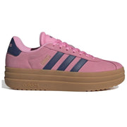 Adidas Women' VL Court Bold Shoes Bliss Pink Dark Blue Gold Metallic