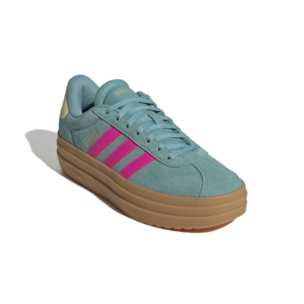 Adidas Women' VL Court Bold Shoes Turquoise Shock Pink Powder Teal Powder Yellow