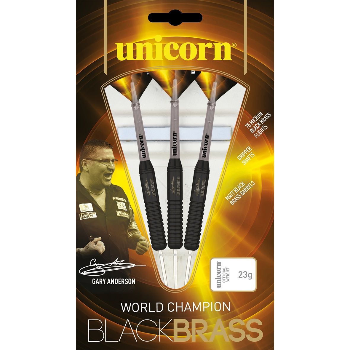 Unicorn Gary Anderson Black Brass Darts