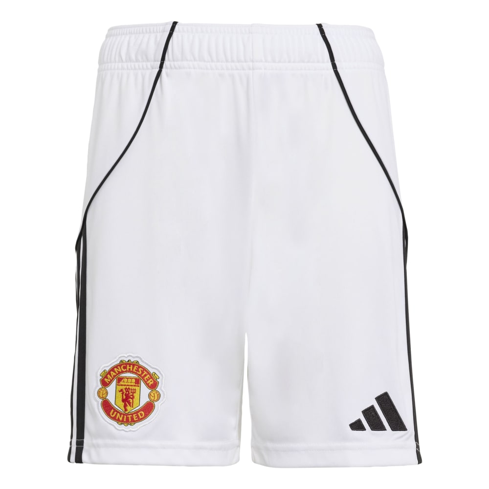 Adidas Manchester United 25/26 Home Shorts Kids White