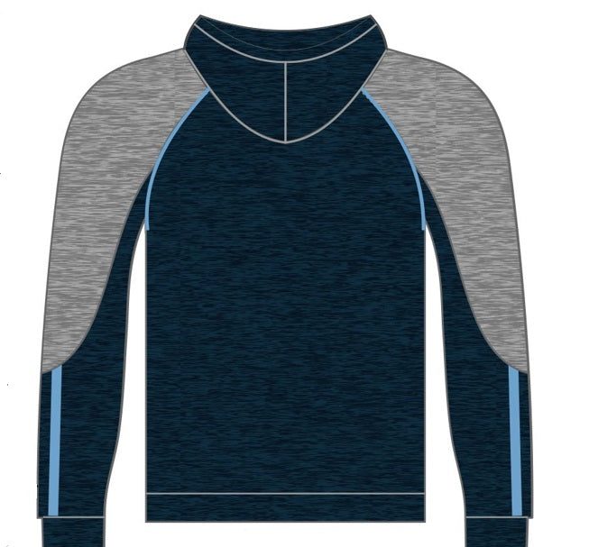 CS Poly Fleece Hoody (Navy Melange Grey Melange Sky)