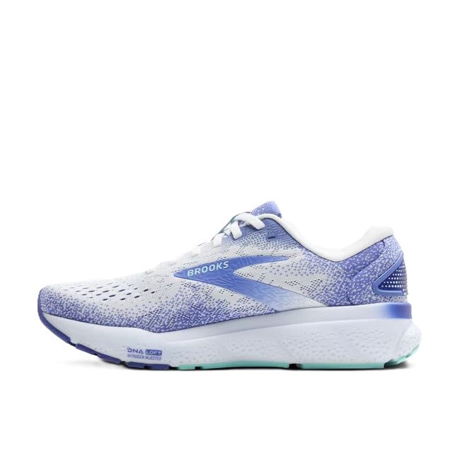 Brooks Ghost Women' Running Shoes White Amparo Blue Limpet Shell