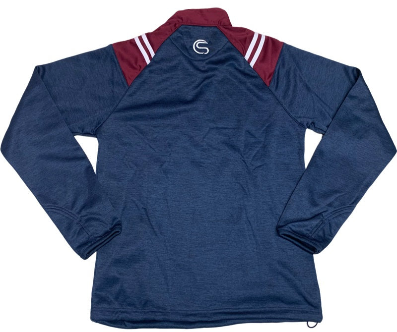 CS Club Half Zip Top Navy Maroon White