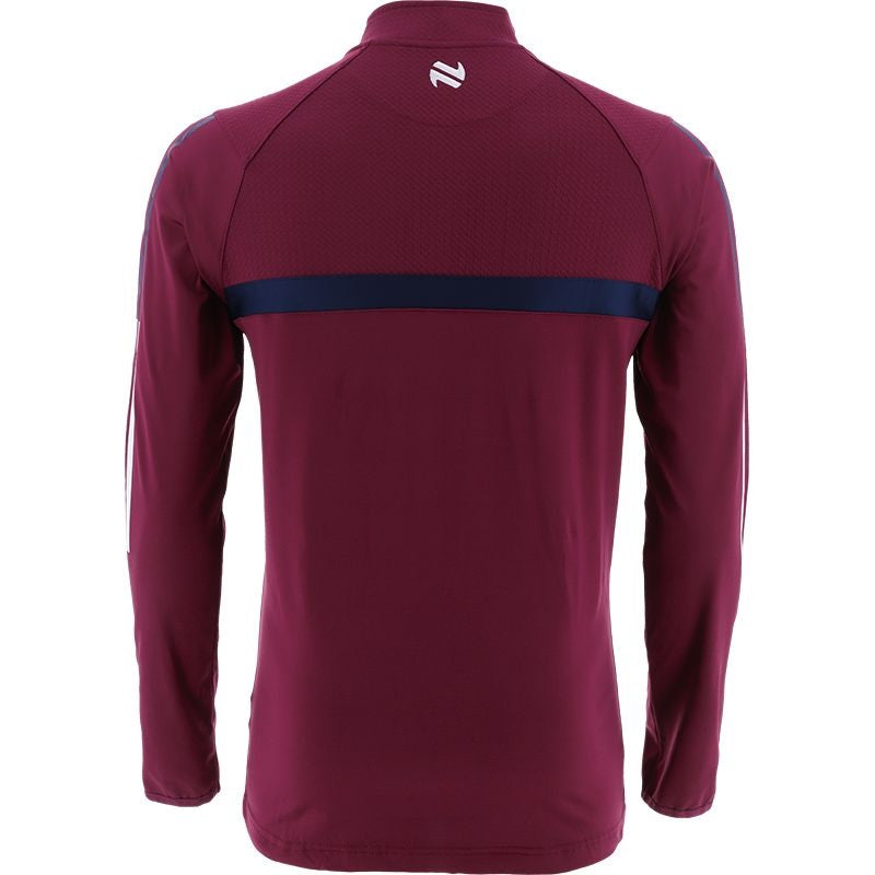 O'Neills Focus Brushed Half Zip Top Maroon White