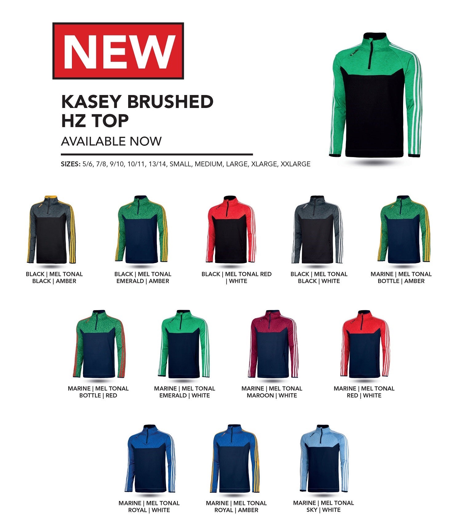 O'Neills Kasey 3 Stripe Brushed Half Zip (Navy Melange Sky White)