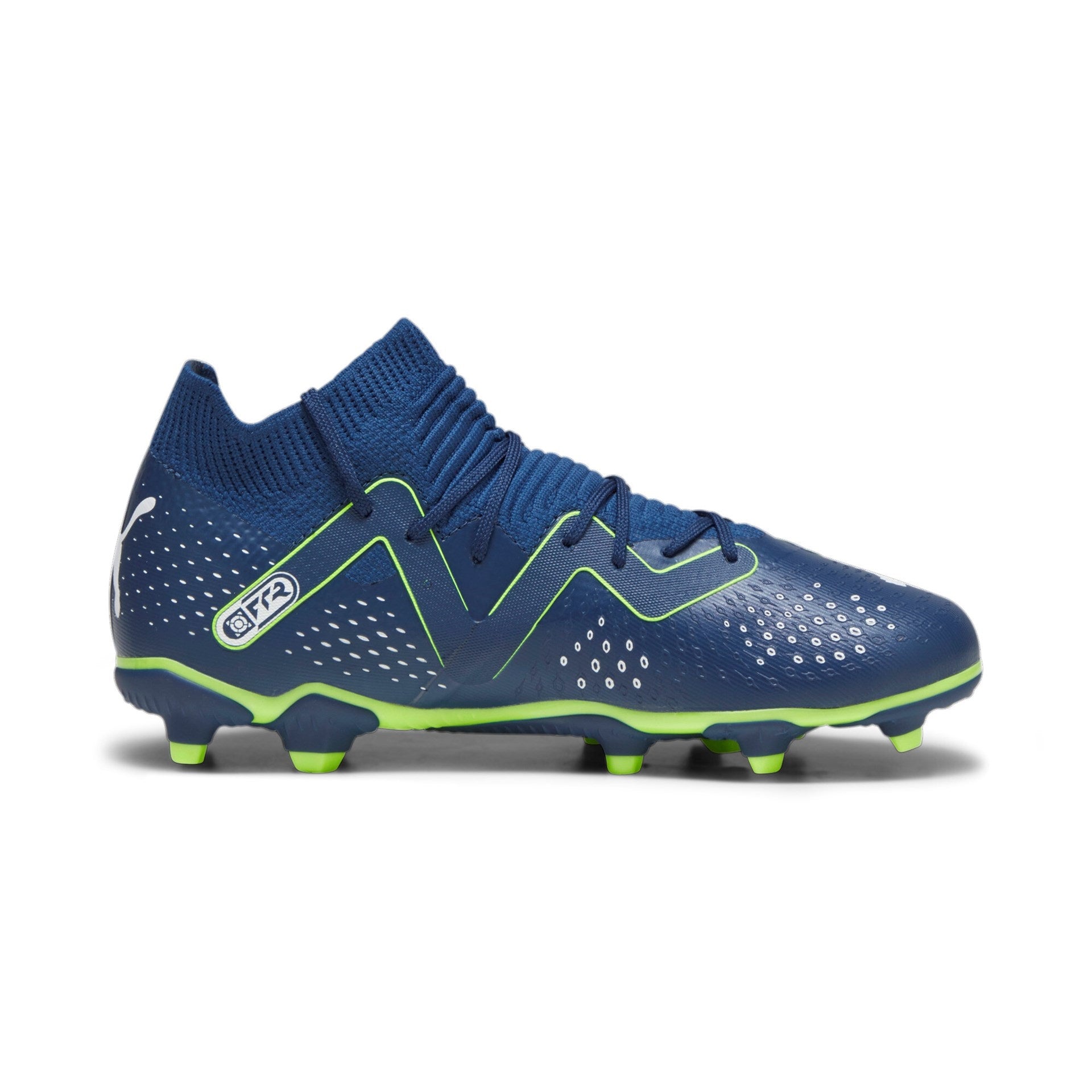 Puma Future Match Firm Ground Junior Football Boots Persian Blue Pro Green (Green Navy)