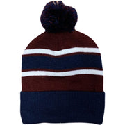 CS Bobble Hat (Navy Maroon White)