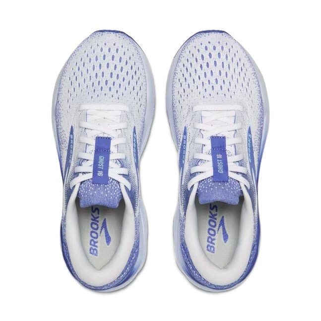 Brooks Ghost Women' Running Shoes White Amparo Blue Limpet Shell