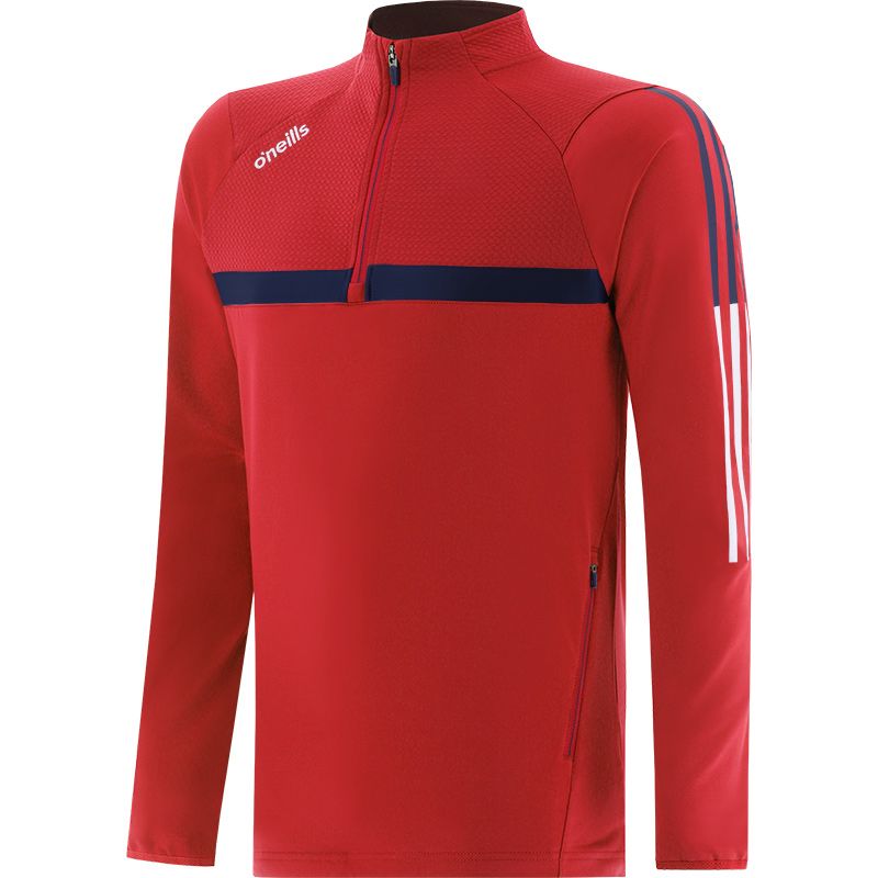 O'Neills Focus Brushed Half Zip Top Red Navy White