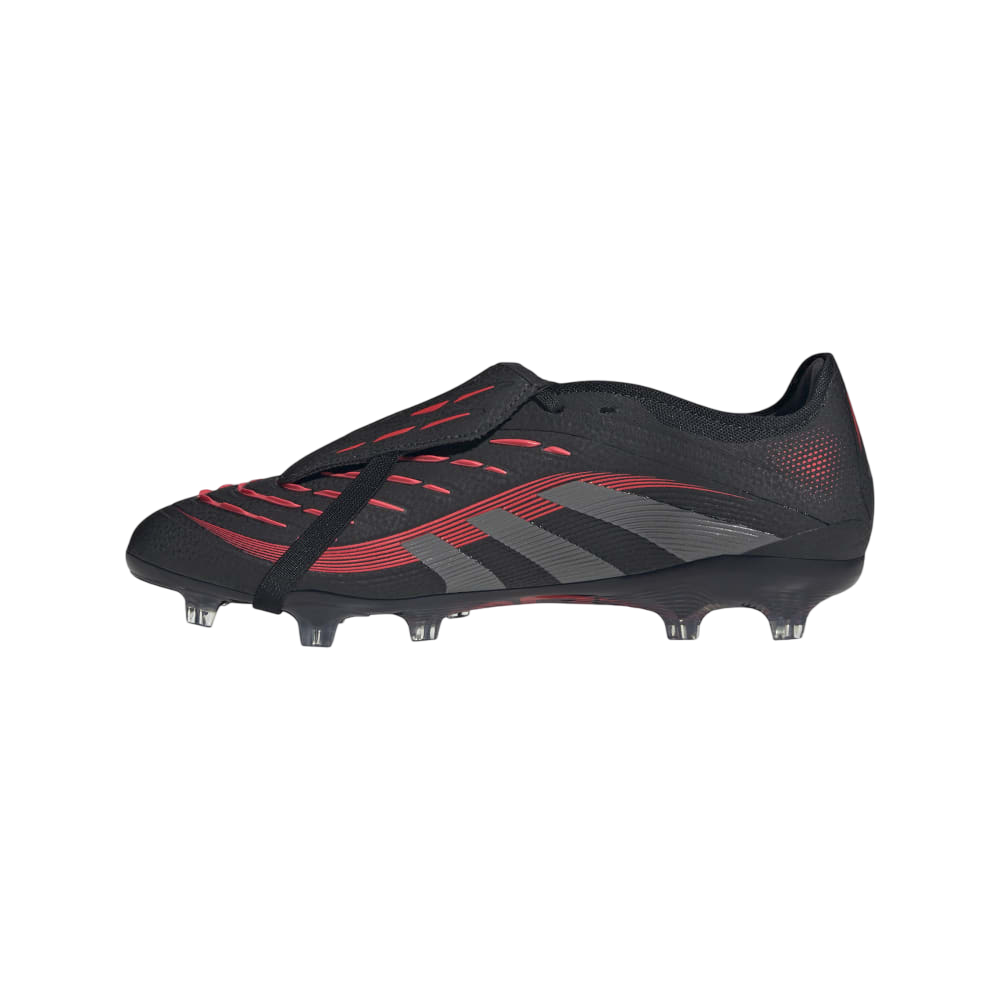 Adidas Predator Pro Firm Ground Football Boots Core Black Grey Fur Lucid Red