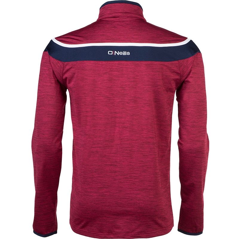 O Neills Slaney 3 Stripe Half Zip (Melange Maroon Navy White)