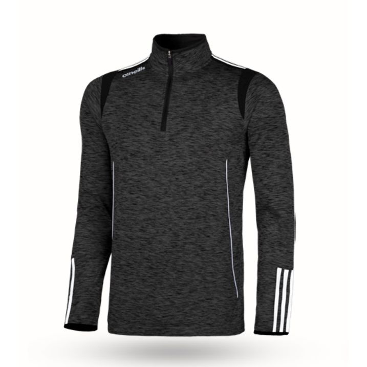 O'Neills Solar 3 Stripe Brushed Half Zip (Melange Black White)