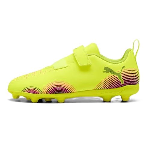 Puma Future 8 Play Velcro Firm Ground Junior Football Boots Yellow Alert Puma Black (Yellow Black)