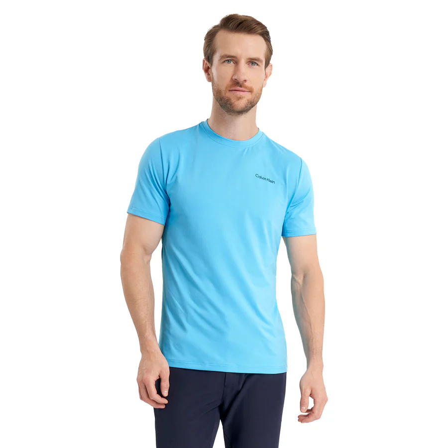 Calvin Klein Golf Mens Newport T-Shirt Aqua Blue